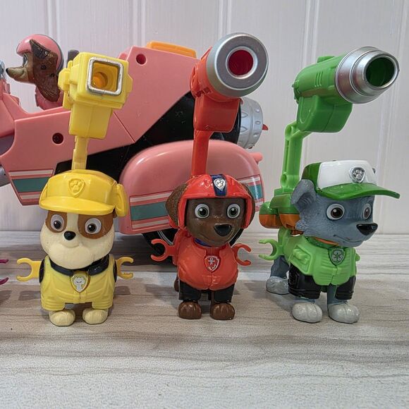 PAW Patrol The Movie Liberty Motorbike And Figurines W/Pup-Pack Attachment EUC - Picture 4 of 16